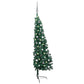 Kunstkerstboom Met Led's En Kerstballen Half 210 Cm Groen
