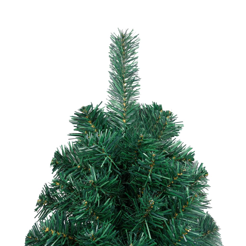 Kunstkerstboom Met Led's En Kerstballen Half 210 Cm Groen