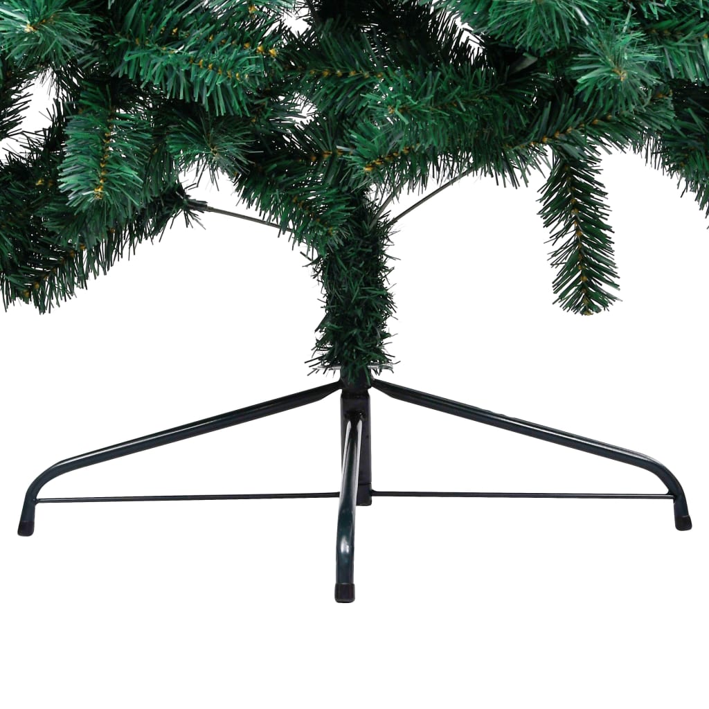 Kunstkerstboom Met Led's En Kerstballen Half 210 Cm Groen