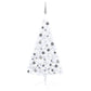 Kunstkerstboom Met Led's En Kerstballen Half 120 Cm Wit
