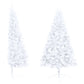 Kunstkerstboom Met Led's En Kerstballen Half 180 Cm Wit