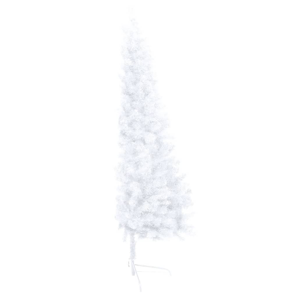 Kunstkerstboom Met Led's En Kerstballen Half 180 Cm Wit