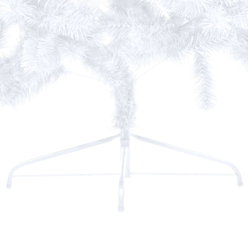 Kunstkerstboom Met Led's En Kerstballen Half 180 Cm Wit