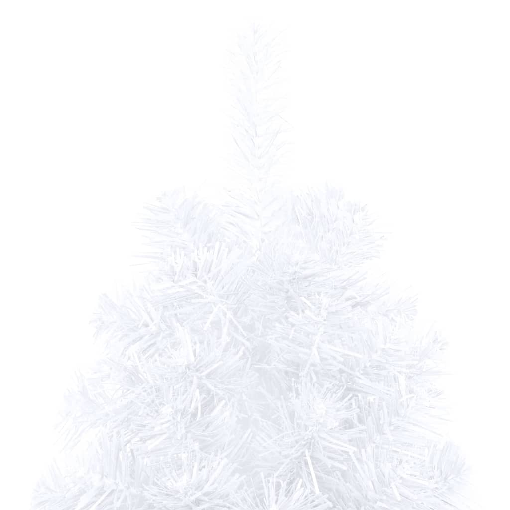 Kunstkerstboom Met Led's En Kerstballen Half 180 Cm Wit