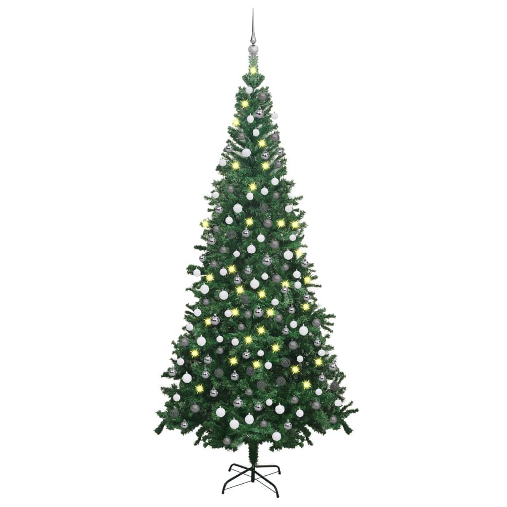 Kunstkerstboom Met Led's En Kerstballen L 240 Cm Groen