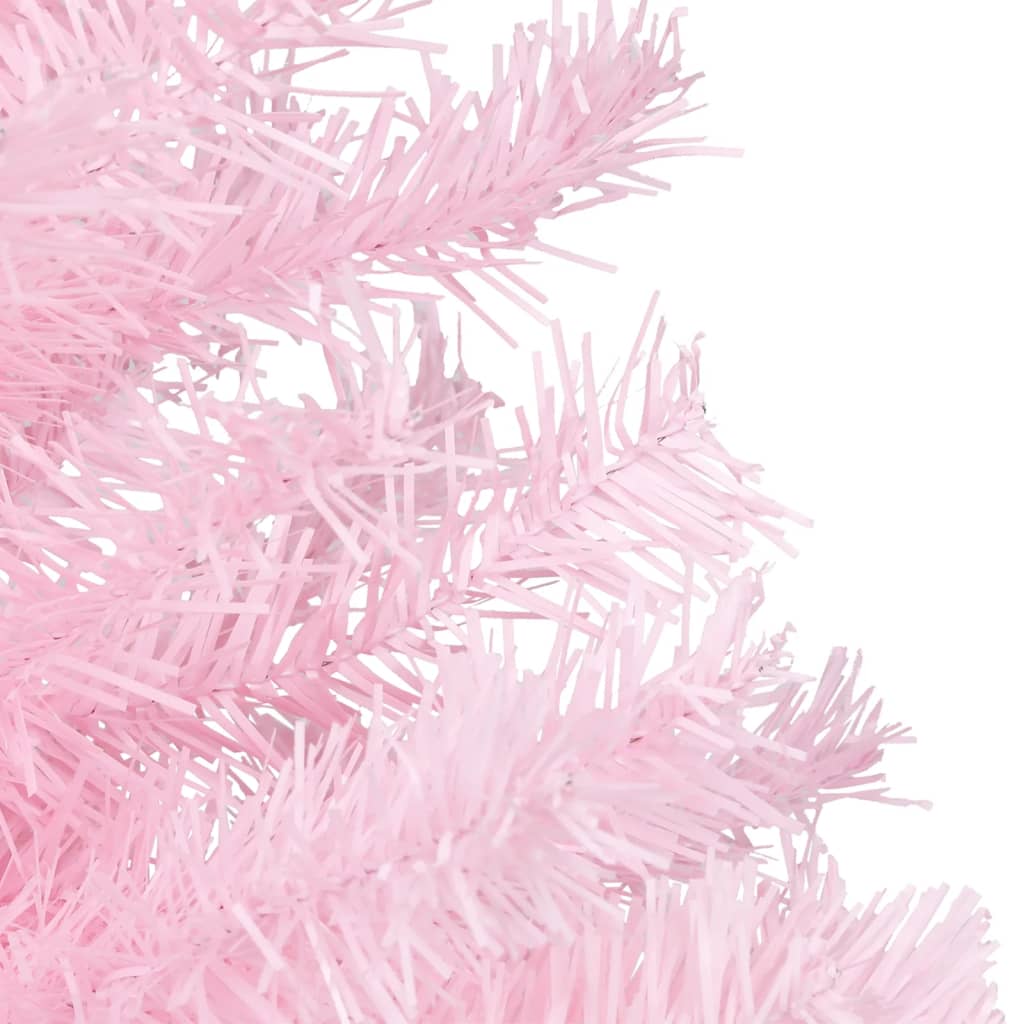 Kunstkerstboom Met Led's En Kerstballen 120 Cm Pvc Roze