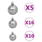 Kunstkerstboom Met Led's En Kerstballen 210 Cm Pvc Zwart