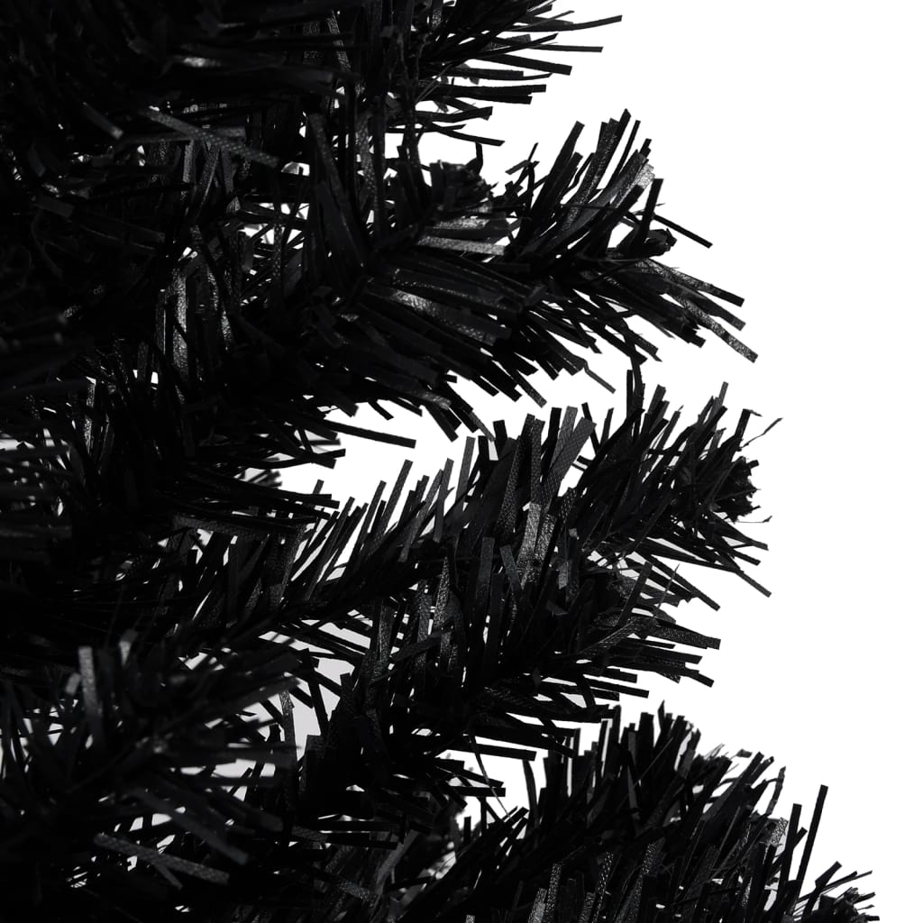 Kunstkerstboom Met Led's En Kerstballen 240 Cm Pvc Zwart