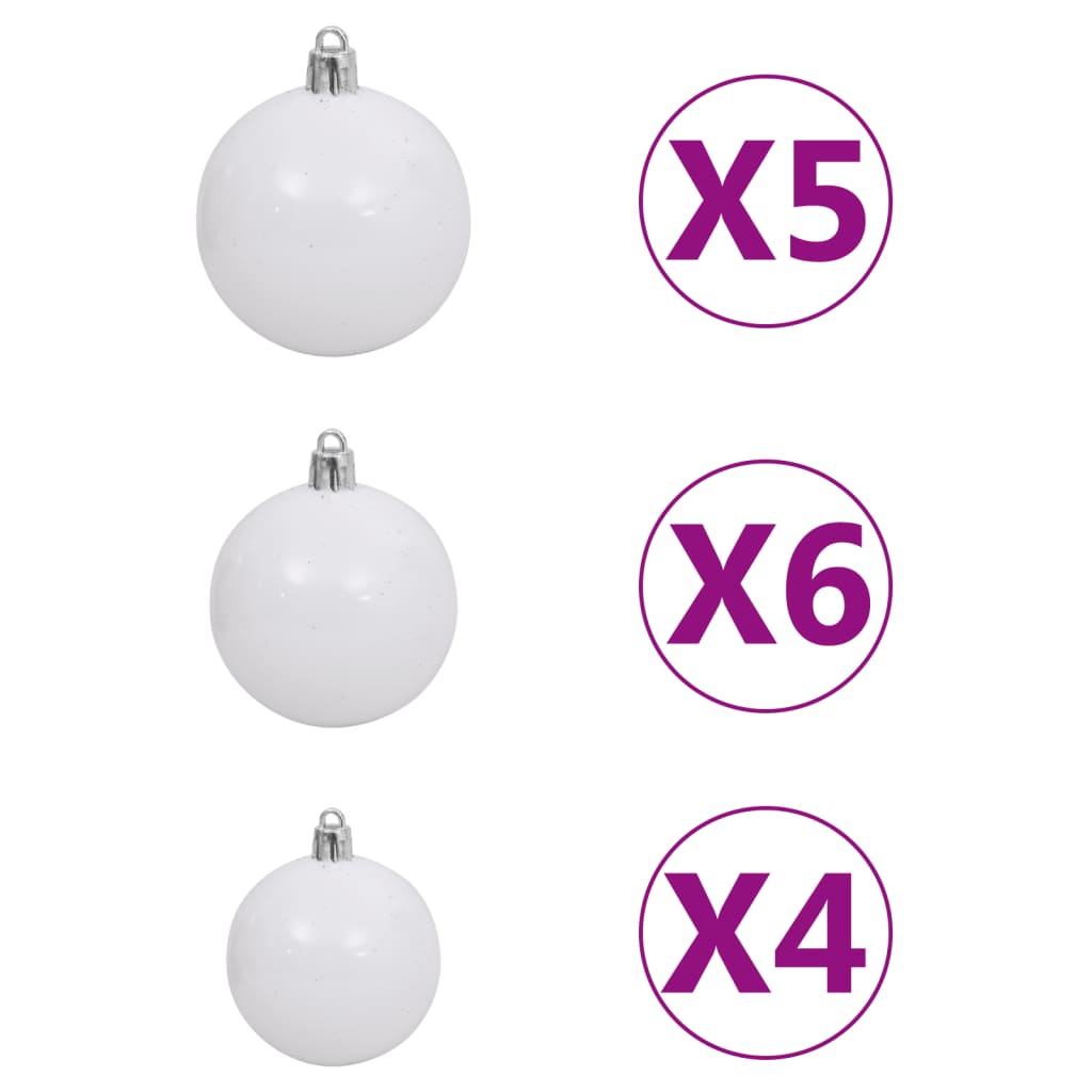 Kunstkerstboom Met Led's En Kerstballen 150 Cm Pvc Blauw
