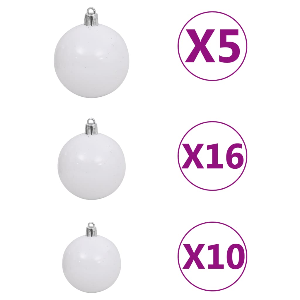 Kunstkerstboom Met Led's En Kerstballen 210 Cm Pvc Blauw
