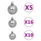 Kunstkerstboom Met Led's En Kerstballen 210 Cm Pvc Blauw