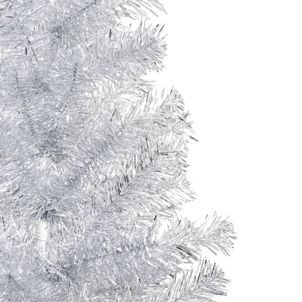 Kunstkerstboom Met Led's En Kerstballen 150 Cm Pet Zilverkleur