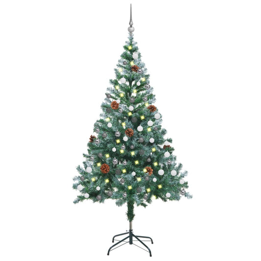 Kunstkerstboom Met Led's, Kerstballen En Dennenappels 150 Cm