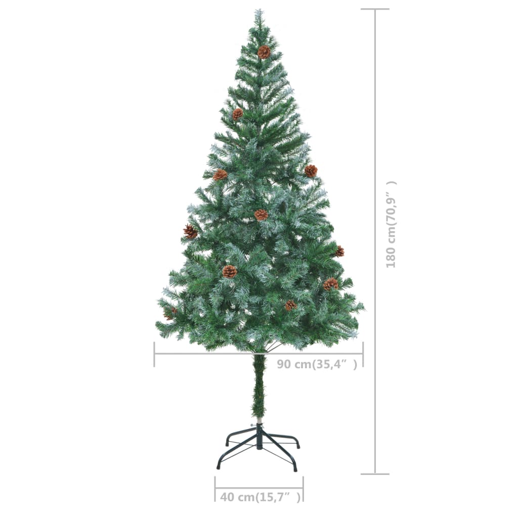 Kunstkerstboom Met Led's, Kerstballen En Dennenappels 180 Cm