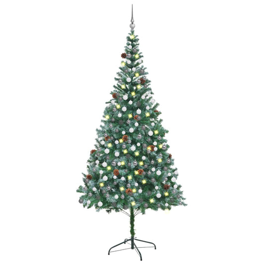 Kunstkerstboom Met Led's, Kerstballen En Dennenappels 210 Cm