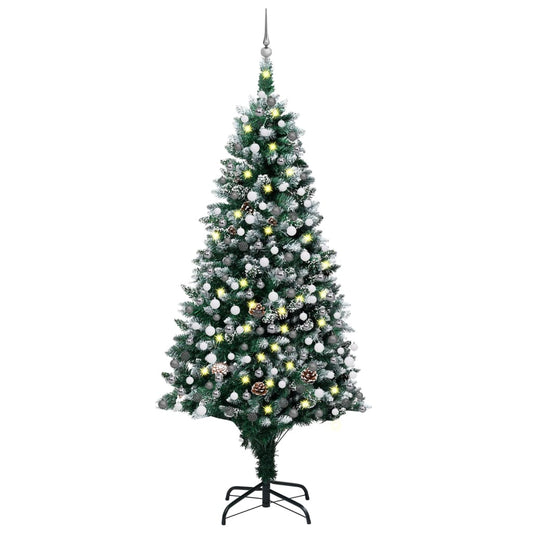 Kunstkerstboom Met Led's, Kerstballen En Dennenappels 210 Cm