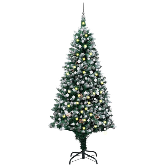 Kunstkerstboom Met Led's, Kerstballen En Dennenappels 240 Cm