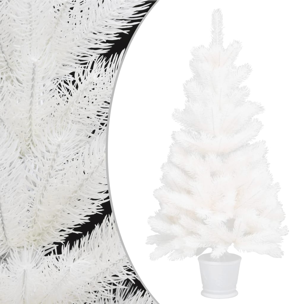 Kunstkerstboom Met Led's En Kerstballen 90 Cm Wit