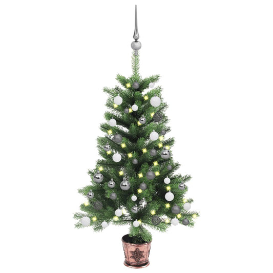 Kunstkerstboom Met Led's En Kerstballen 90 Cm Groen