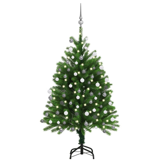 Kunstkerstboom Met Led's En Kerstballen 120 Cm Groen