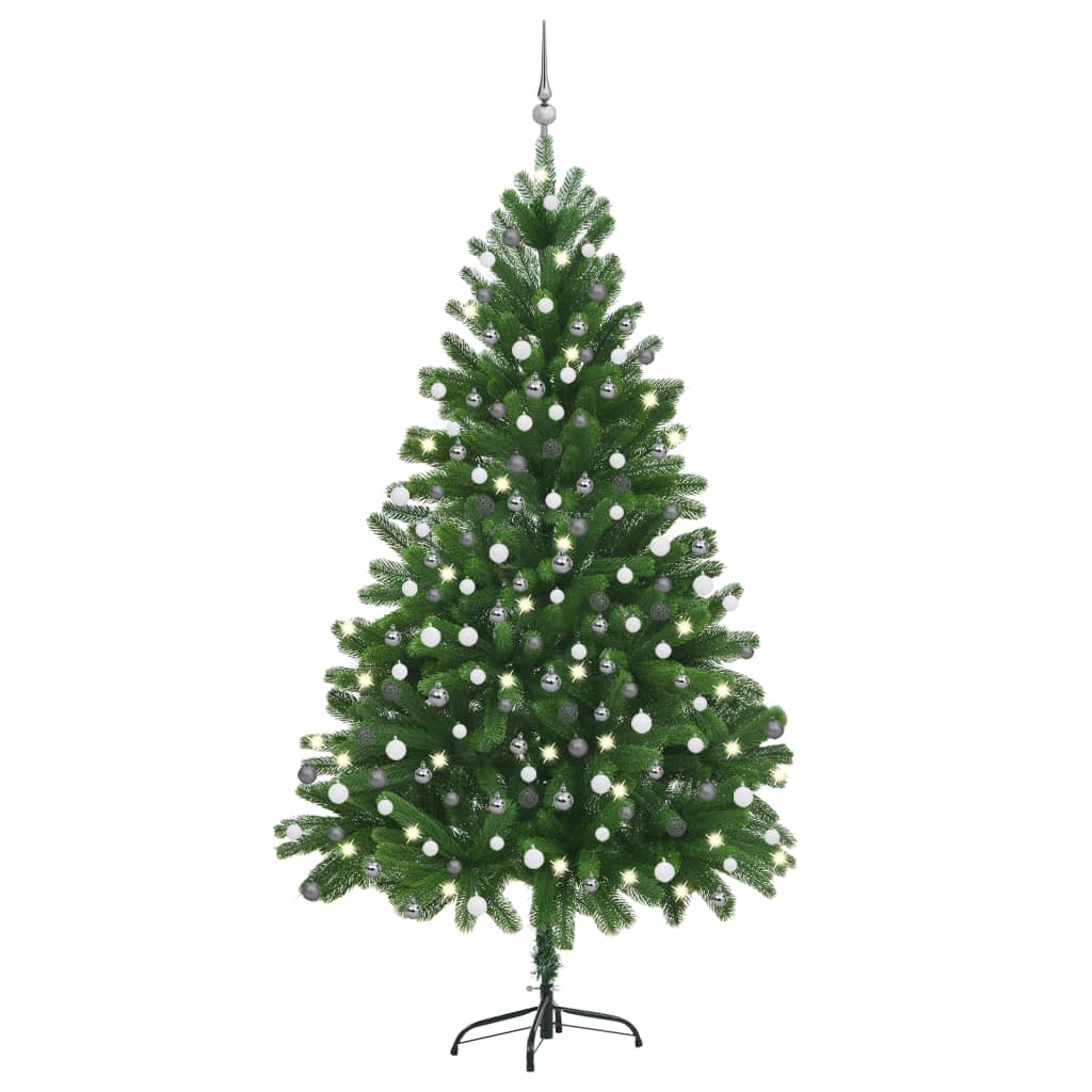 Kunstkerstboom Met Led's En Kerstballen 210 Cm Groen