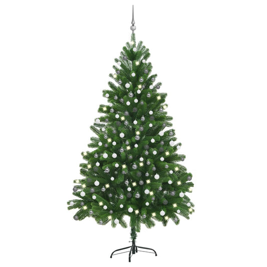 Kunstkerstboom Met Led's En Kerstballen 210 Cm Groen