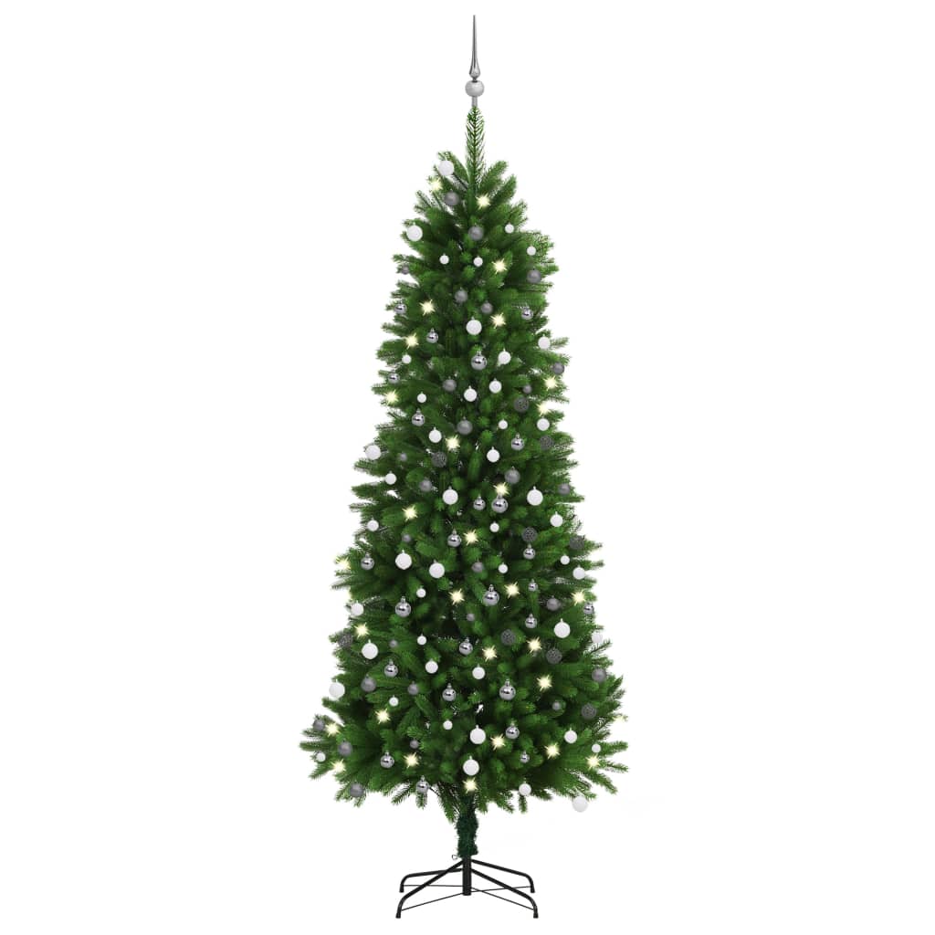 Kunstkerstboom Met Led's En Kerstballen 240 Cm Groen