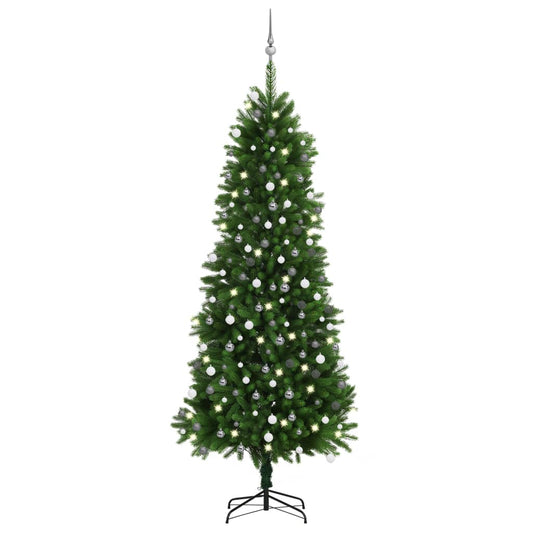 Kunstkerstboom Met Led's En Kerstballen 240 Cm Groen