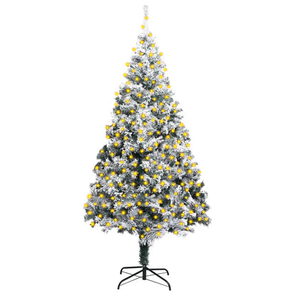 Kunstkerstboom Met Led's En Sneeuwvlokken Pvc 300 Cm Groen