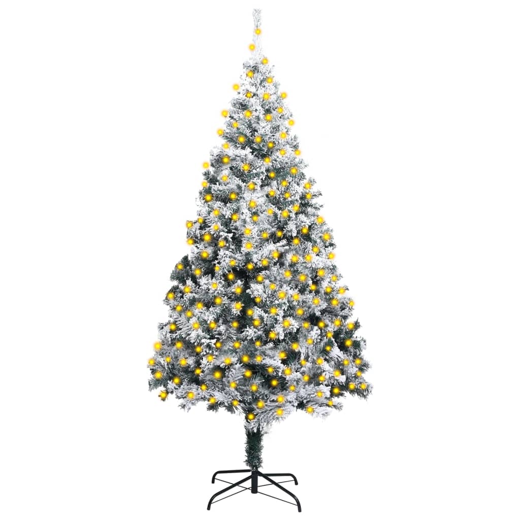 Kunstkerstboom Met Led's En Sneeuwvlokken Pvc 400 Cm Groen