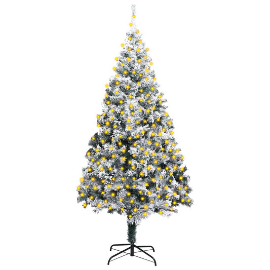 Kunstkerstboom Met Led's En Sneeuwvlokken Pvc 400 Cm Groen