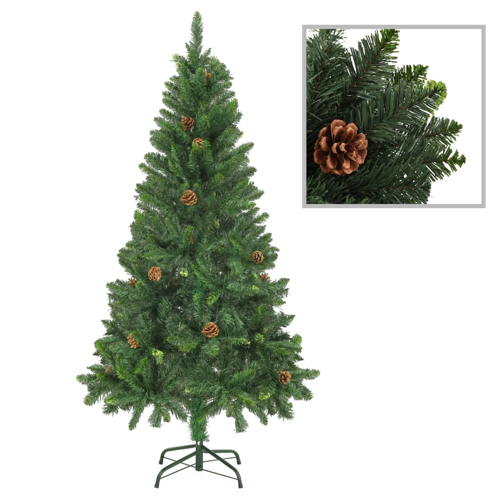 Kunstkerstboom Met Led's En Dennenappels 150 Cm Groen