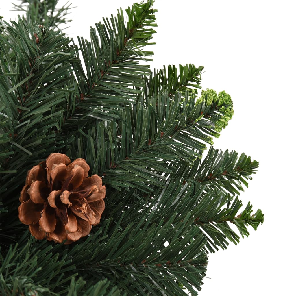Kunstkerstboom Met Led's En Dennenappels 150 Cm Groen