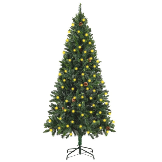 Kunstkerstboom Met Led's En Dennenappels 180 Cm Groen