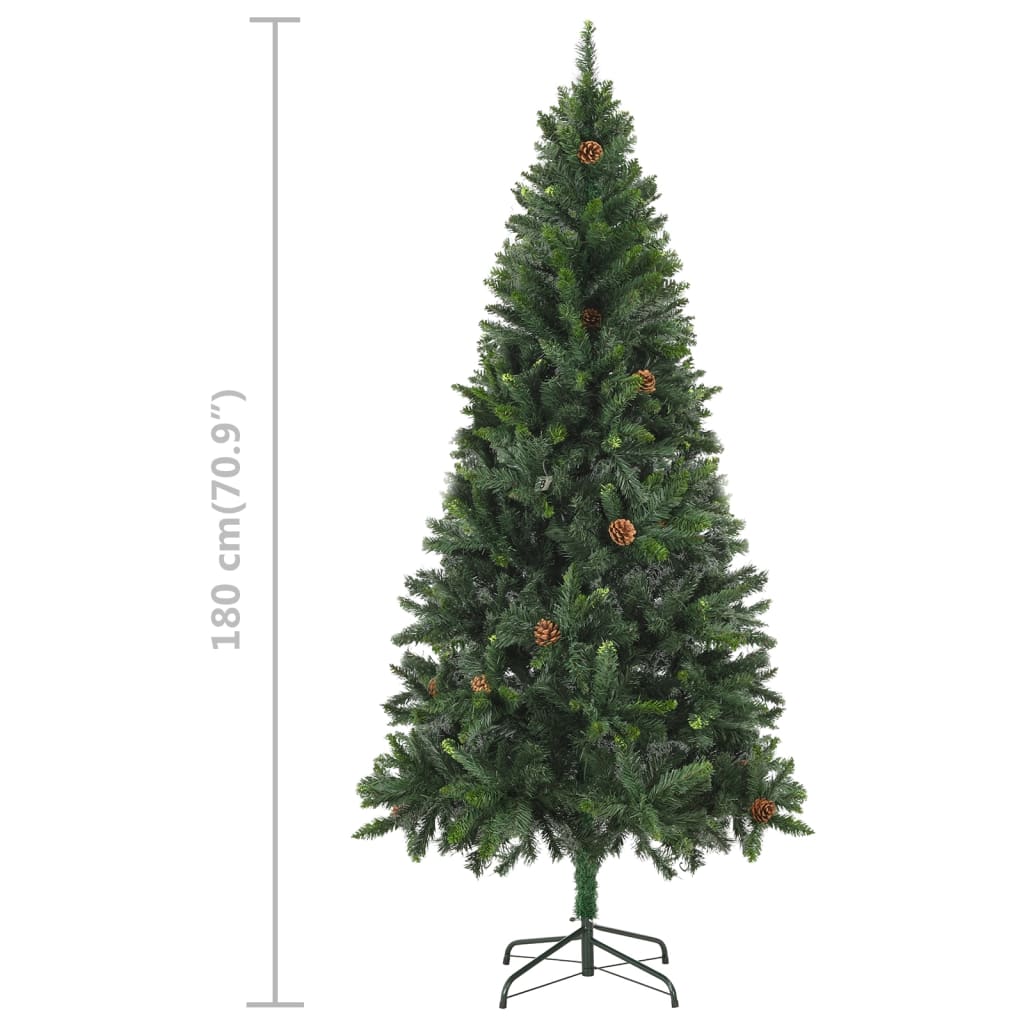 Kunstkerstboom Met Led's En Dennenappels 180 Cm Groen