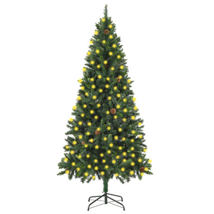 Kunstkerstboom Met Led's En Dennenappels 210 Cm Groen