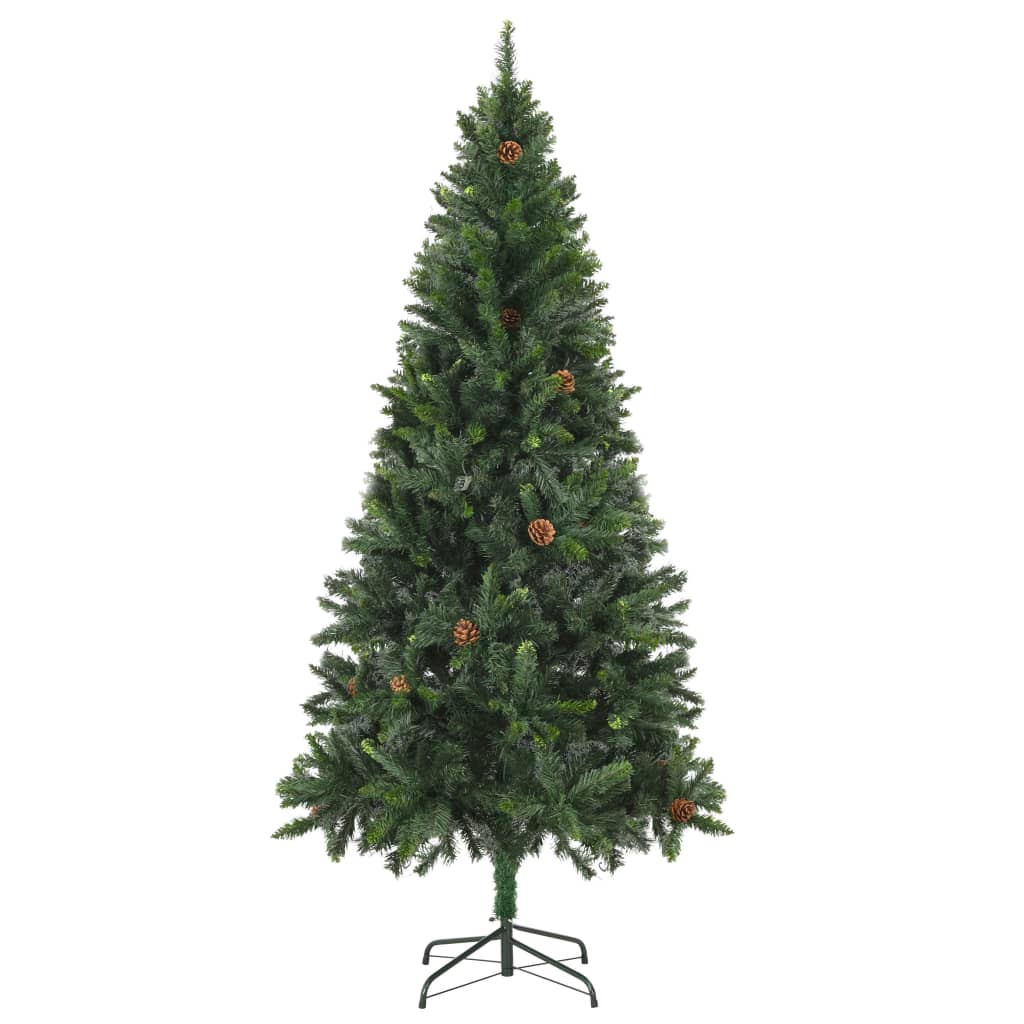 Kunstkerstboom Met Led's En Dennenappels 210 Cm Groen