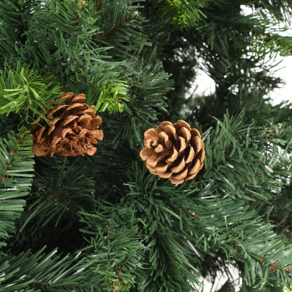 Kunstkerstboom Met Led's En Dennenappels 210 Cm Groen
