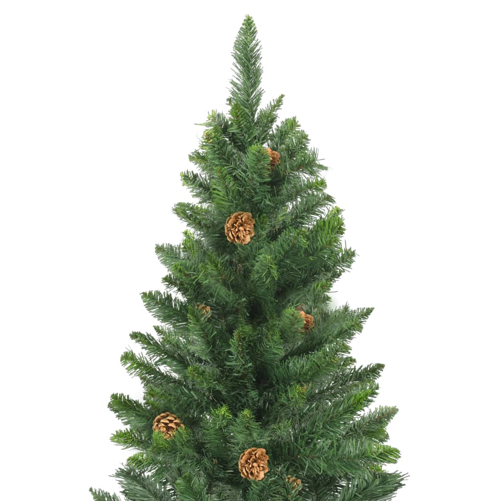 Kunstkerstboom Met Led's En Dennenappels 210 Cm Groen