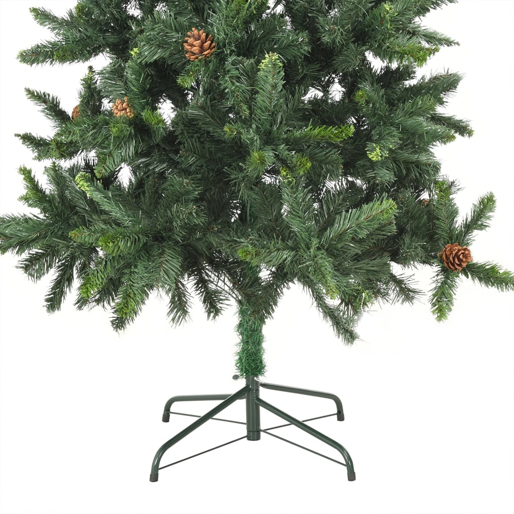 Kunstkerstboom Met Led's En Dennenappels 210 Cm Groen