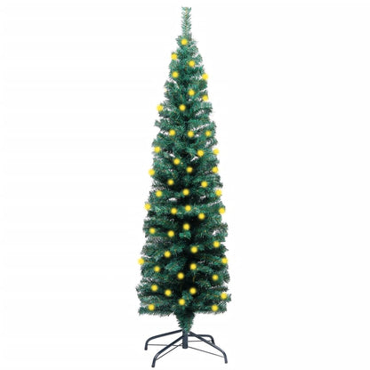 Kunstkerstboom Met Led's En Standaard Smal 150 Cm Pvc Groen