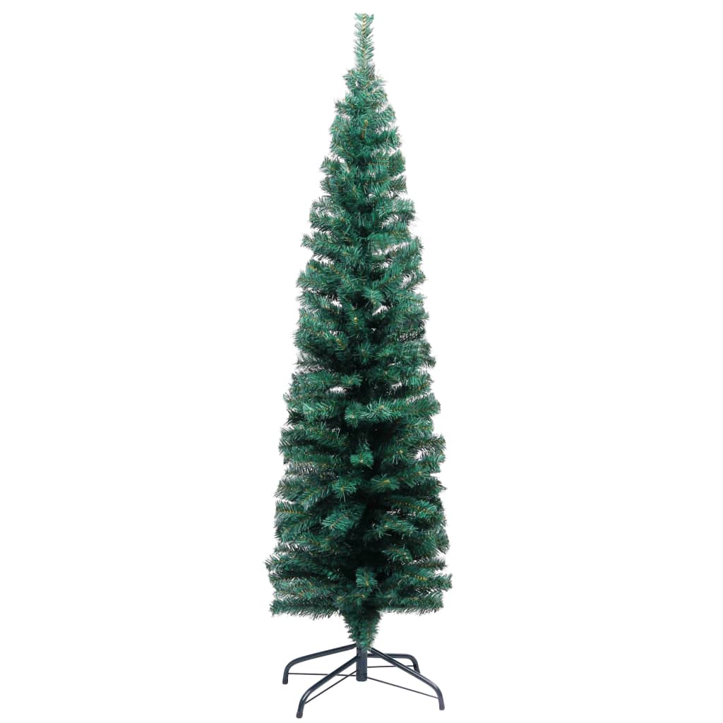 Kunstkerstboom Met Led's En Standaard Smal 150 Cm Pvc Groen