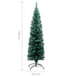Kunstkerstboom Met Led's En Standaard Smal 150 Cm Pvc Groen