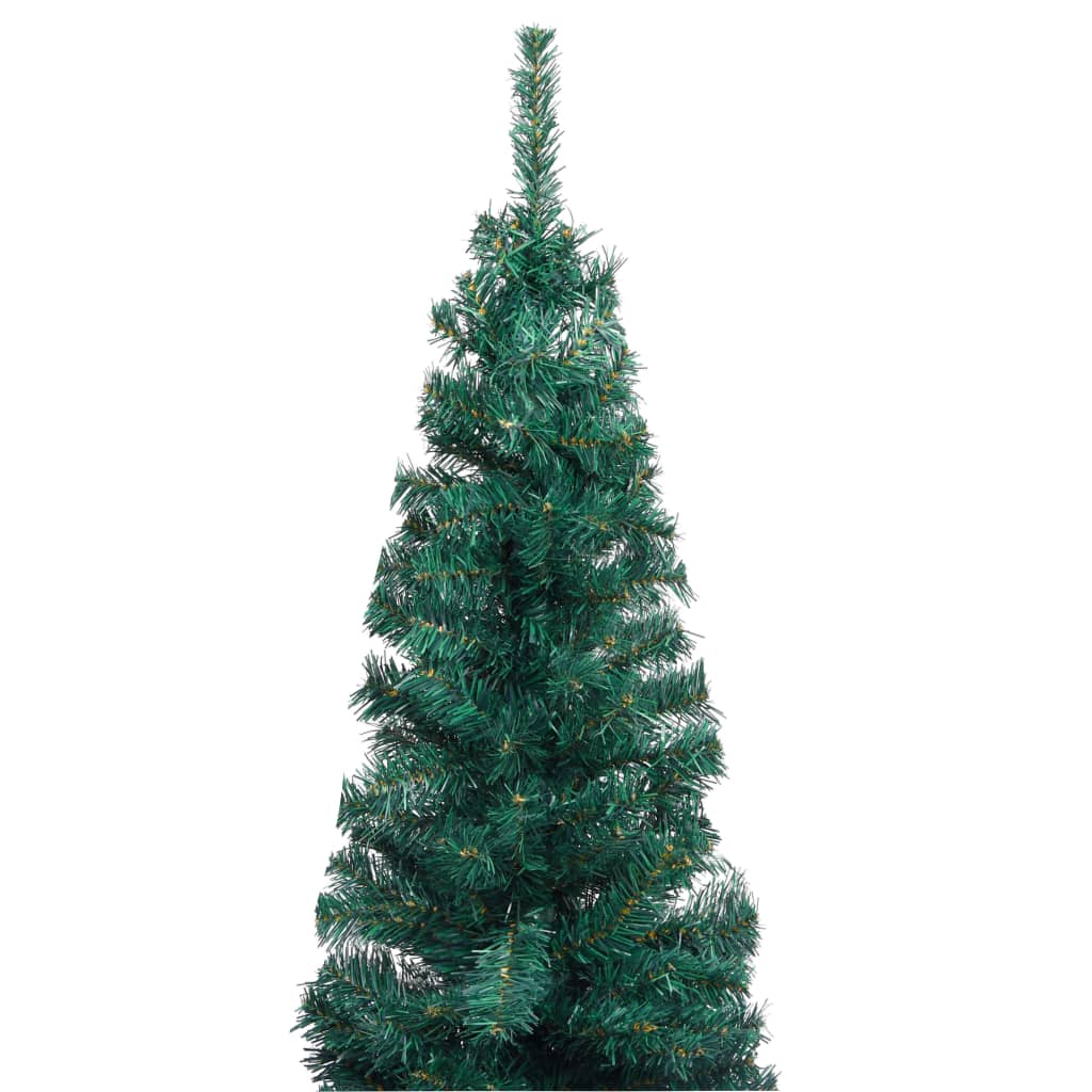 Kunstkerstboom Met Led's En Standaard Smal 240 Cm Pvc Groen