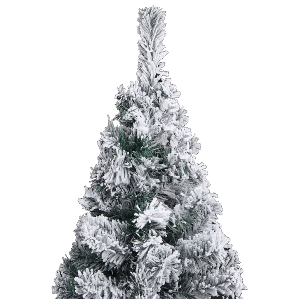 Kerstboom Met Led's En Sneeuwvlokken Smal 120 Cm Pvc Groen