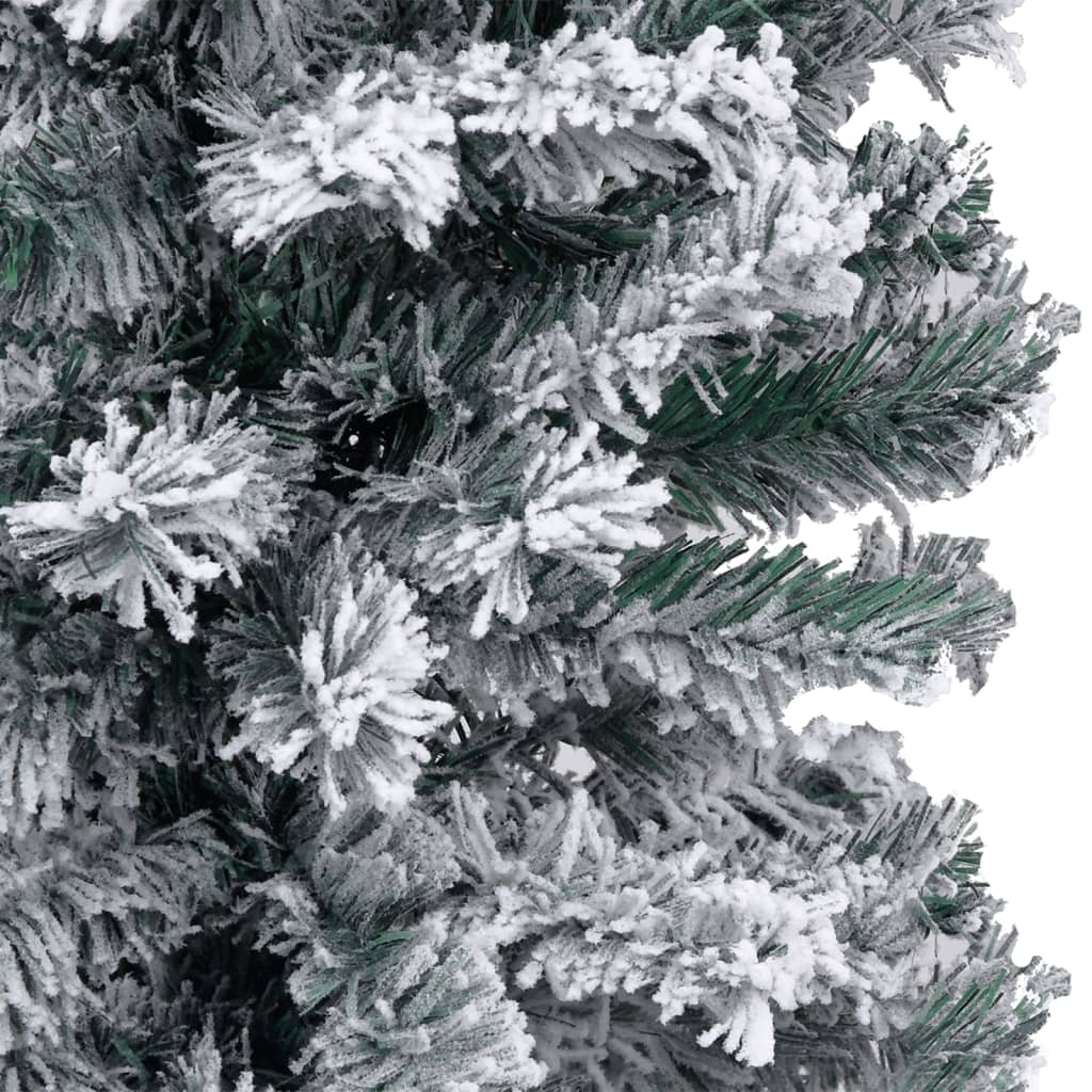 Kerstboom Met Led's En Sneeuwvlokken Smal 120 Cm Pvc Groen