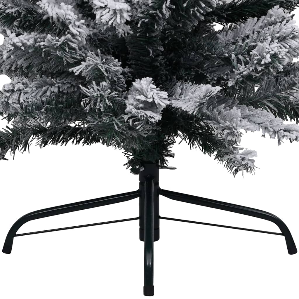 Kerstboom Met Led's En Sneeuwvlokken Smal 120 Cm Pvc Groen