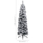 Kerstboom Met Led's En Sneeuwvlokken Smal 120 Cm Pvc Groen