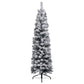 Kerstboom Met Led's En Sneeuwvlokken Smal 150 Cm Pvc Groen