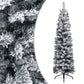 Kerstboom Met Led's En Sneeuwvlokken Smal 180 Cm Pvc Groen